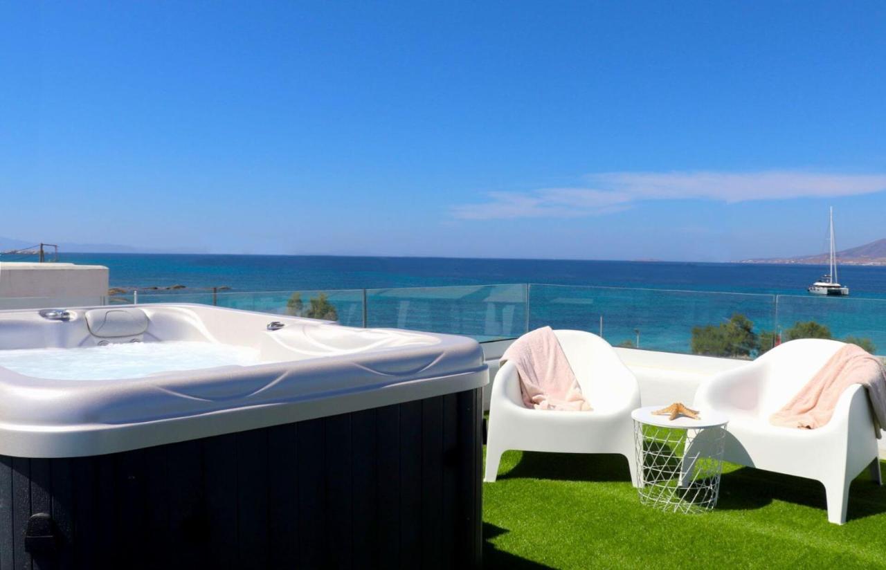 Beach Apartment Thalia With Hot Tub And Sea View Ájos Prokópios Eksteriør bilde